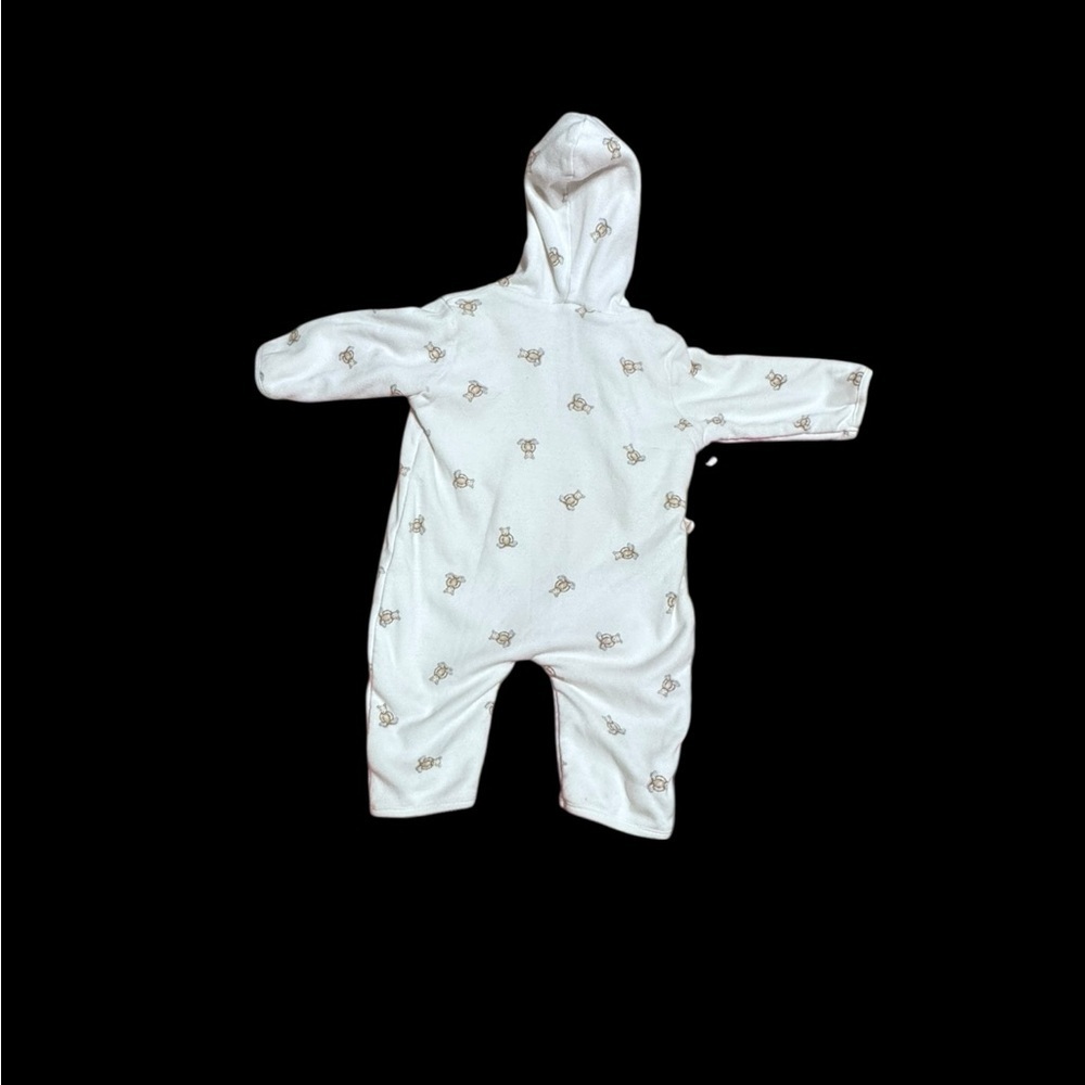Carter’s Classics Terry lined romper towel, hood, one size - Picture 2 of 6